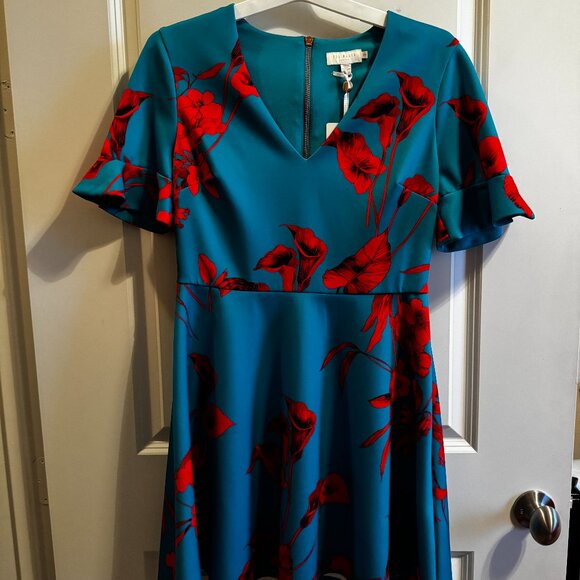 Ted Baker London Fantasia V Neck Skater Dress - Picture 6 of 6